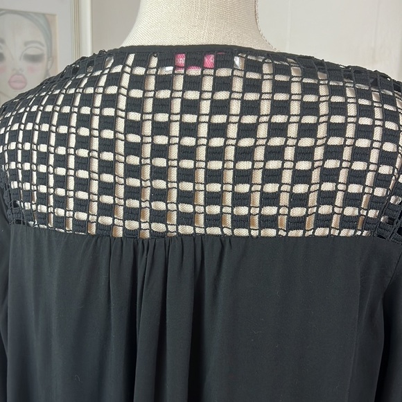 JJ Fairyland Black Peasant Blouse Size Large - Picture 13 of 16